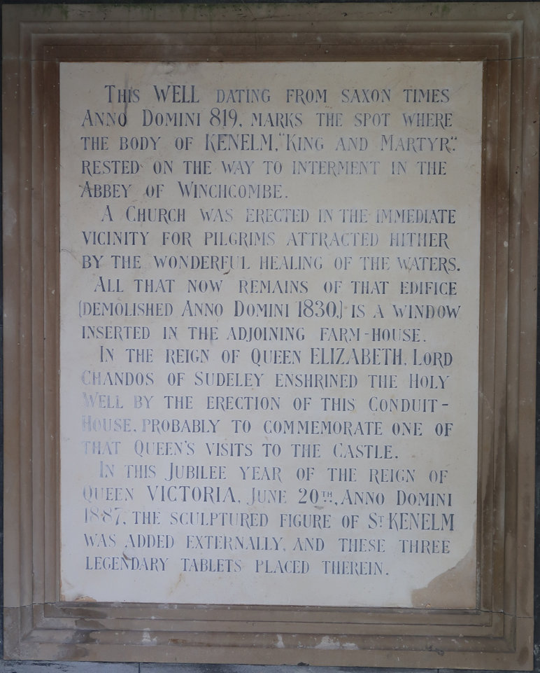 Commemorative plaque inside the Well
