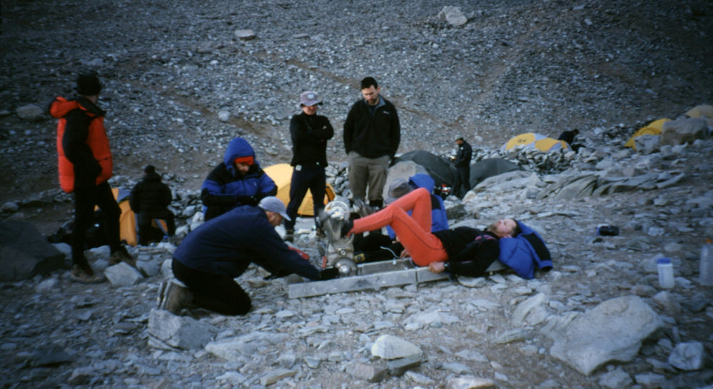 On the exercise bike On the exercise bike