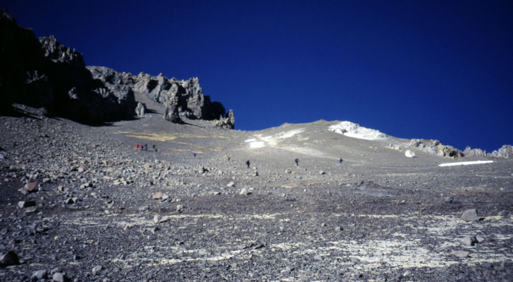 Camp 2 is almost on the skyline Camp 2 is almost on the skyline