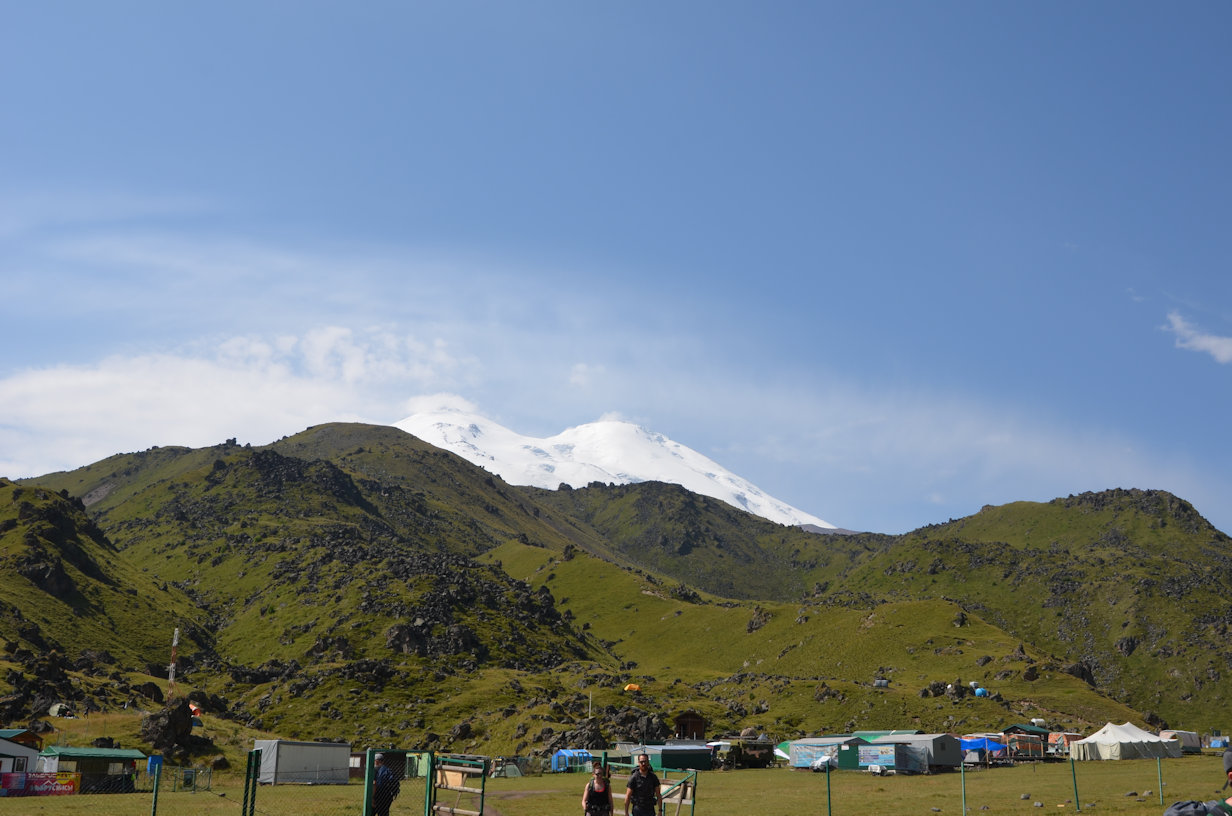A final look back at Elbrus from Base Camp A final look back at Elbrus from Base Camp