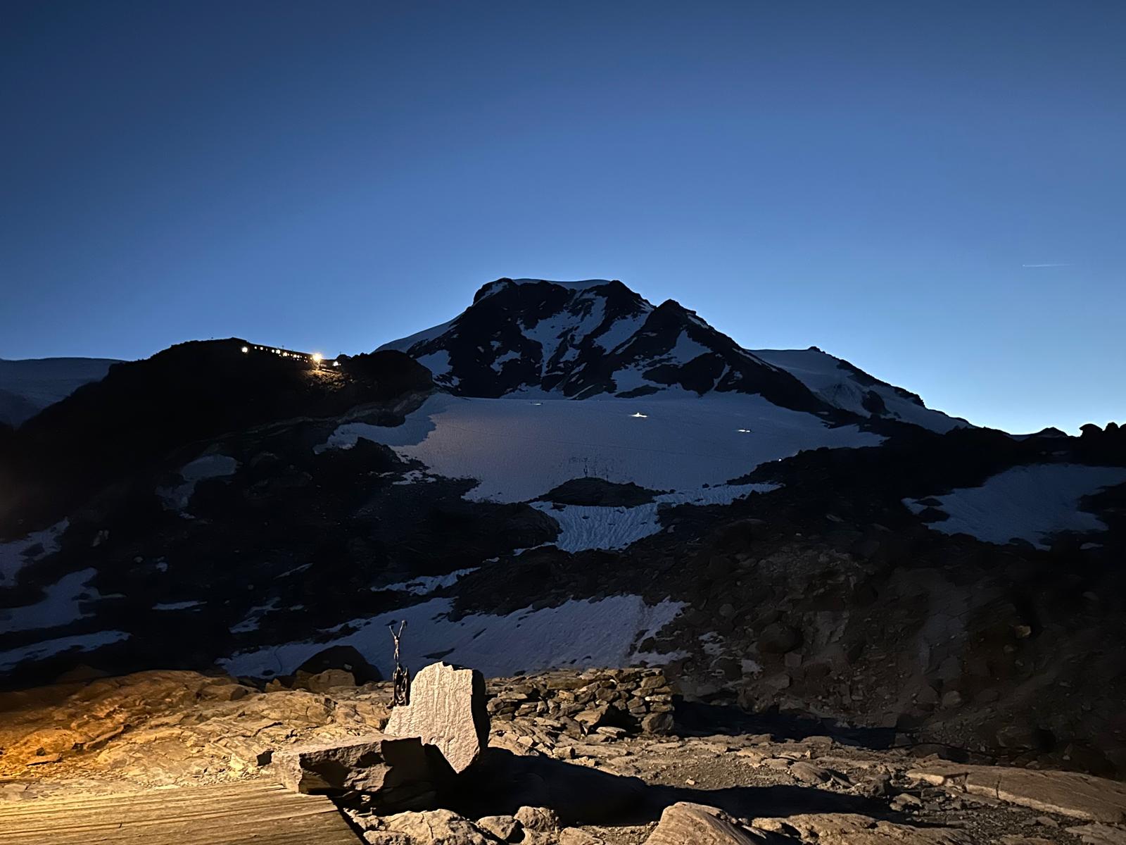 The glacier and five lakes